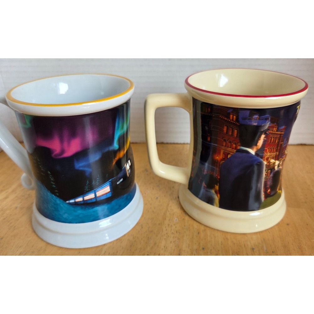 Warner Bros. The Polar Express Movie Train Ride 3D Embossed Ceramic Mug Set of 2 - Picture 9 of 16